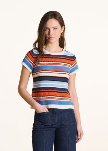 Pull à rayures multicolores et orange - La Fée Maraboutée - Modalova
