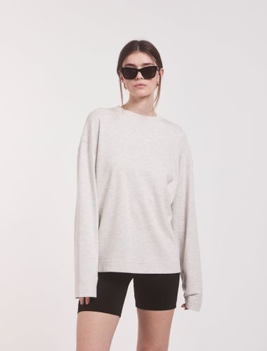 The Boyfriend Long Sleeve T-Shirt in Light Marl - Organic Cotton - Ninety Percent - Modalova