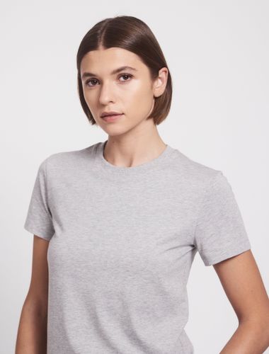 Drew Classic Cotton T-Shirt in Marl - Organic - Ninety Percent - Modalova