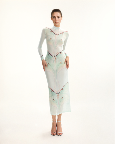 Robe en tulle transparent Moth – Vert/Beige - JW PEI - Modalova