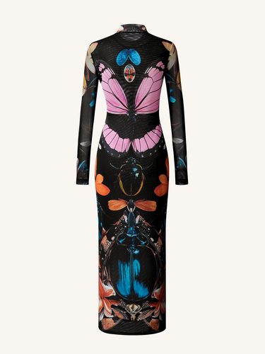 Robe légère en maille double couche, papillons et coléoptères – Multicolore - JW PEI - Modalova