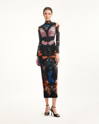 Robe légère en maille double couche, papillons et coléoptères – Multicolore - JW PEI - Modalova