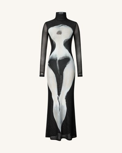 Robe en Maille Imprimé Corps Eva - Noir et Blanc - JW PEI - Modalova