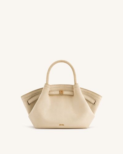 Sac fourre-tout mini Hana en faux suède - Blanc Cassé - JW PEI - Modalova