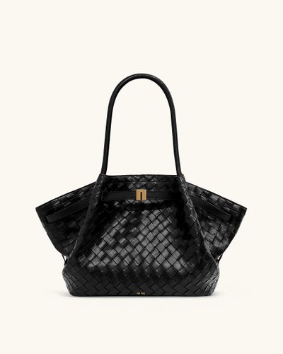 Sac cabas moyen Hana à texture tressée – Noir - JW PEI - Modalova