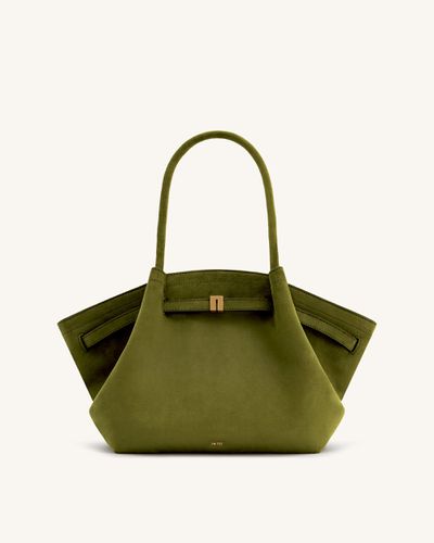 Sac fourre-tout moyen en similicuir suédé Hana - Vert Olive Foncé - JW PEI - Modalova