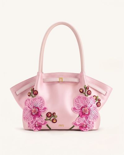 Hana Grand sac cabas brodé orchidée - Rose - JW PEI - Modalova