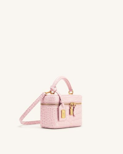 Cleo Sac boîte à poignée supérieure - Rose clair façon croco - JW PEI - Modalova
