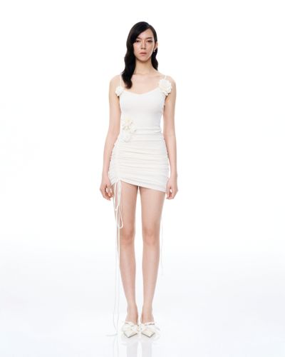 Robe courte plissée à fleurs 3D Luciana – Blanc - JW PEI - Modalova