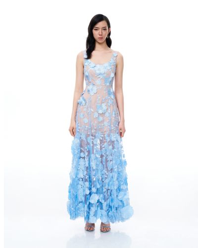 Robe brodée à fleurs 3D Clementine – Bleu - JW PEI - Modalova