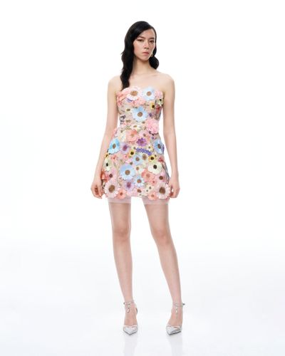 Robe courte brodée à fleurs Odalys – Multicolore pastel - JW PEI - Modalova