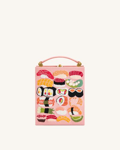 Sac clutch en forme de livre avec motif de broderie Taya-Sushi - Rose - JW PEI - Modalova