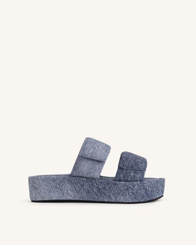 Sandale Lexi en Denim Gaufré - Bleu - JW PEI - Modalova