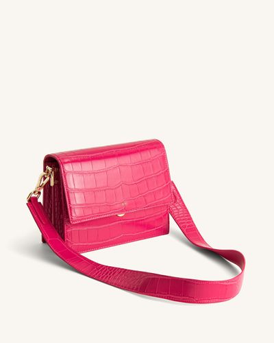 Mini sac bandoulière à rabat - Croco Magenta - JW PEI - Modalova