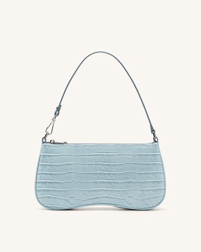 Sac Bandoulière Eva - Glace Bleu Effet Croco - JW PEI - Modalova