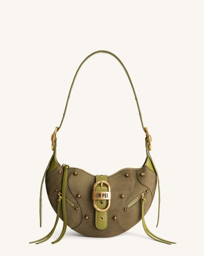 Sac à bandoulière en daim Tessa - Olive foncé - JW PEI - Modalova