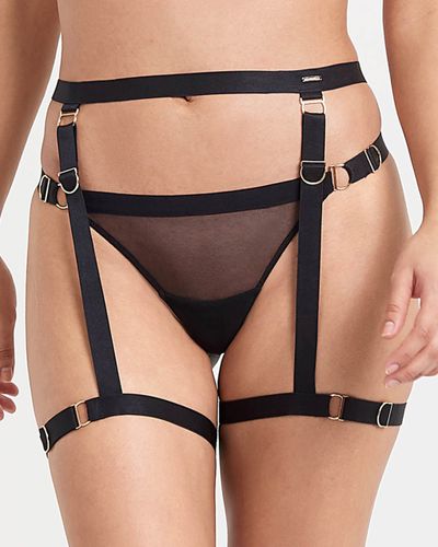 Thea Thigh Harness Black - Black / S - Bluebella - Modalova