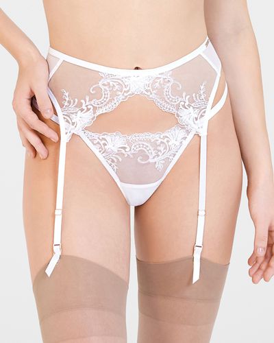 Marseille Garter Belt White - White / M - Bluebella - Modalova