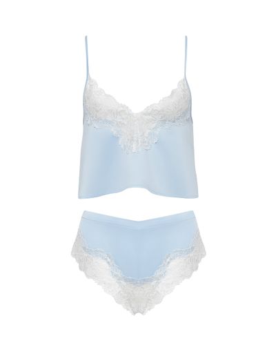 Bluebella Isabella Luxury Satin Cami and Short Set Ice Water Blue/White - S - Bluebella - US - Modalova