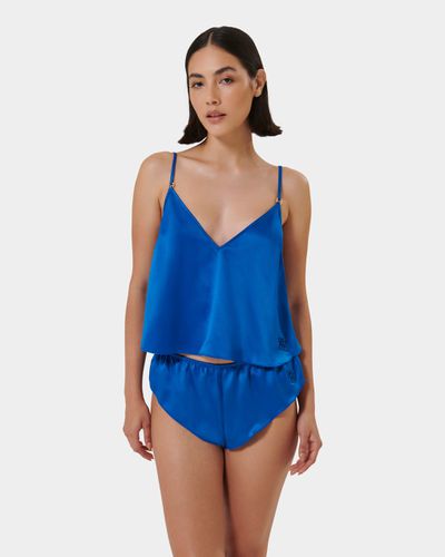 Faye Luxury Satin Cami Top and Short Set Egyptian Blue - Bluebella - US - Modalova