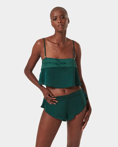 Stephanie Luxury Satin Crop Cami and Short Set Botanical Garden Green - Bluebella - US - Modalova