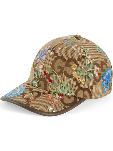 Jumbo Gg Floral Embroidered Baseball Hat - Gucci - Modalova