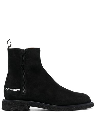Suede Leather Ankle Boots - Off-White - Modalova