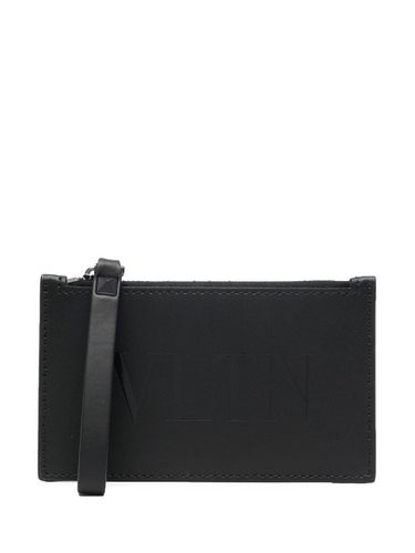 Vltn Leather Zipper Card Holder - Valentino Garavani - Modalova