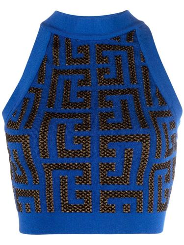 Sleeveless Monogram Cropped Top - Balmain - Modalova