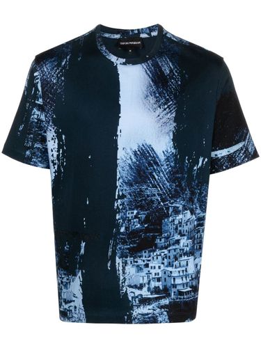 Printed Cotton T-shirt - Emporio Armani - Modalova