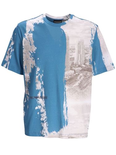 Printed Cotton T-shirt - Emporio Armani - Modalova