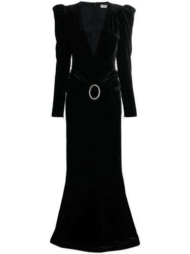 Deep Neckline Velvet Long Dress - Alessandra Rich - Modalova