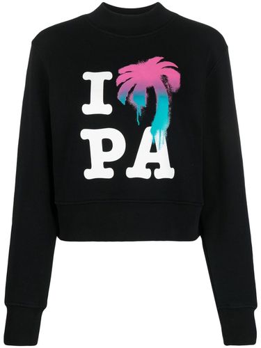 I Love Pa Cotton Crewneck Sweatshirt - Palm Angels - Modalova