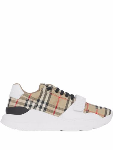 Check Motif Leather Sneakers - Burberry - Modalova