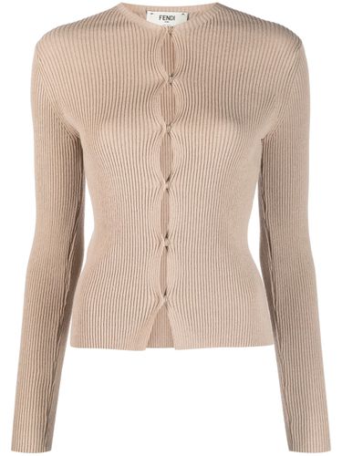 FENDI - Ribbed Cotton Cardigan - Fendi - Modalova