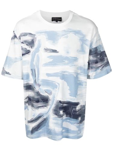 Printed Cotton T-shirt - Emporio Armani - Modalova