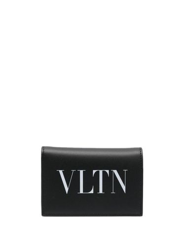 Vltn Leather Credit Card Case - Valentino Garavani - Modalova