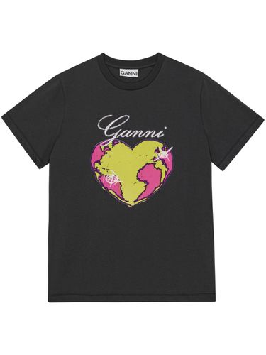GANNI - Printed Cotton T-shirt - Ganni - Modalova