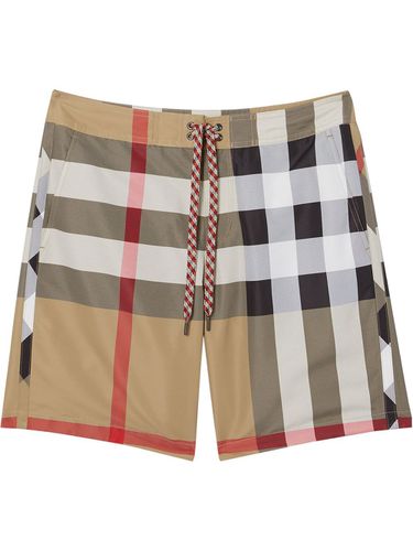 BURBERRY - Check Motif Swim Shorts - Burberry - Modalova