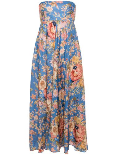 Floral Print Linen Bandeau Midi Dress - Zimmermann - Modalova