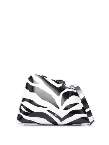 Midnight Zebra Pattern Leather Clutch Bag - The Attico - Modalova