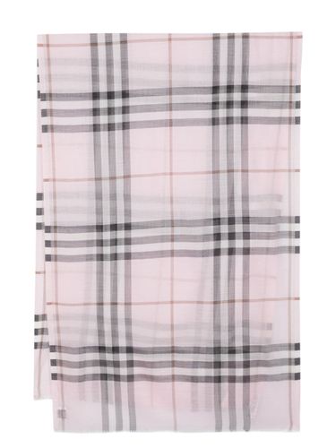 Giant Check Wool And Silk Blend Scarf - Burberry - Modalova