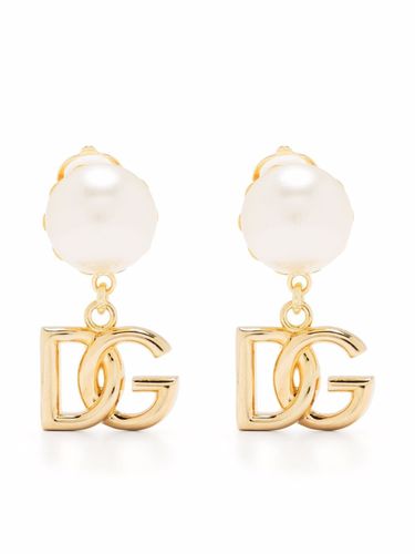 Logo And Pearl Earrings - Dolce & Gabbana - Modalova