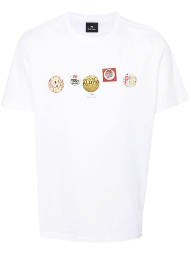 Badges Print Cotton T-shirt - PS Paul Smith - Modalova