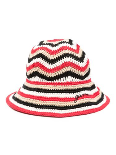 Organic Cotton Crochet Bucket Hat - Ganni - Modalova