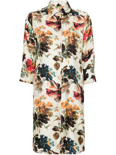 Printed Silk Shirt Dress - Alberto Biani - Modalova