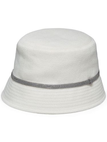 Linen And Cotton Bucket Hat With Shiny Details - Brunello Cucinelli - Modalova