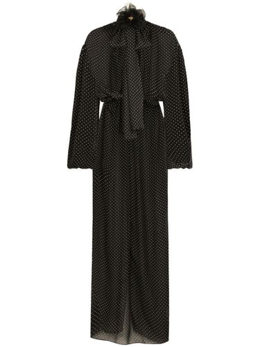 Dotted Silk Long Dress - Dolce & Gabbana - Modalova