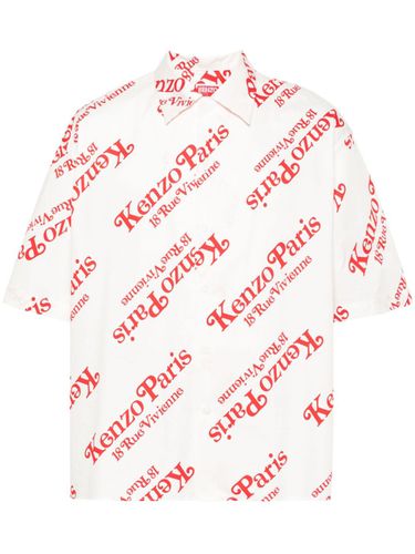KENZO - Allover Logo Cotton Shirt - Kenzo - Modalova