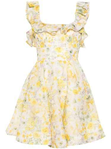 Floral Print Linen And Silk Blend Mini Dress - Zimmermann - Modalova